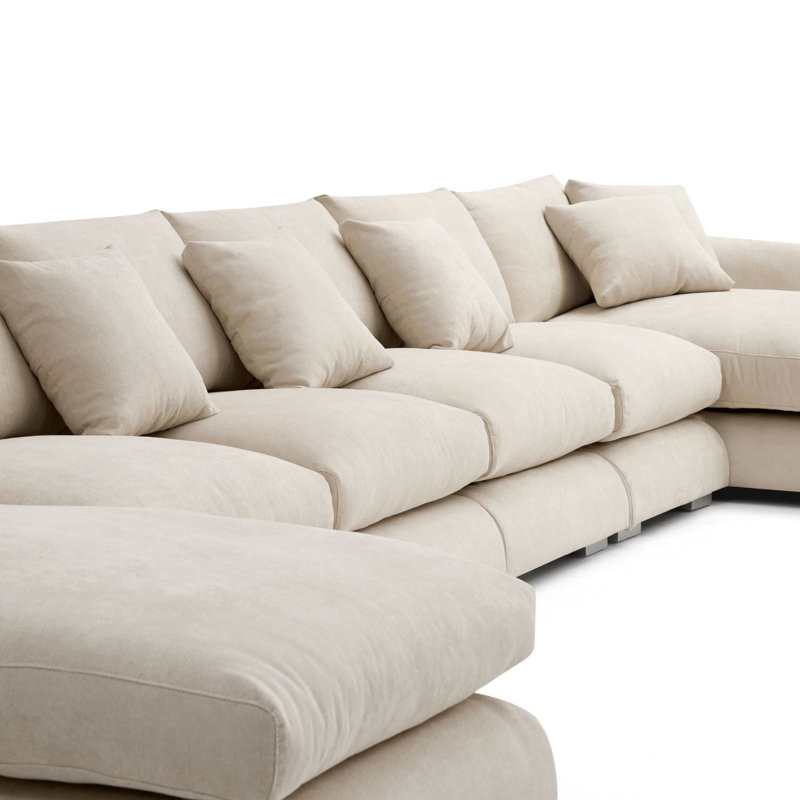 Valyou Furniture Contemporary Feathers U Shape Sectional Sofa with